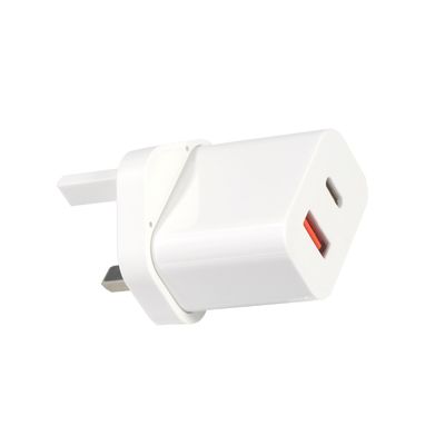 1A+1C USB Travel Charger Quick Charge Type C Fast 30W Wall UK Qc Charging