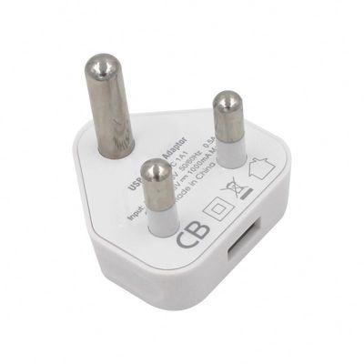 5V 2.1A Dual USB Charger Travel Power Adapter for South Africa and India