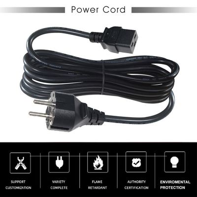 30A 240V Cable  1.5mm Shuko VDE Amplifier Cord IECC19 Female Connector Pdu Ac Power Plug