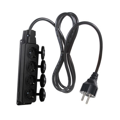 Europe Schuko Cords Adapter Type F plug Cable Power socket 4x outlets Eu Extension Cord
