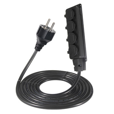 Europe Schuko Cords Adapter Type F plug Cable Power socket 4x outlets Eu Extension Cord