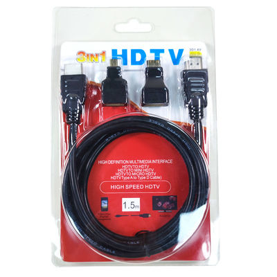 1.5m Male To Male HDMI Cable 3 In 1 For Video Camera And Tablet PC To TV
