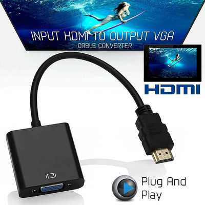 HDMI to VGA Converter with Audio 1080p USB-Powered Adapter