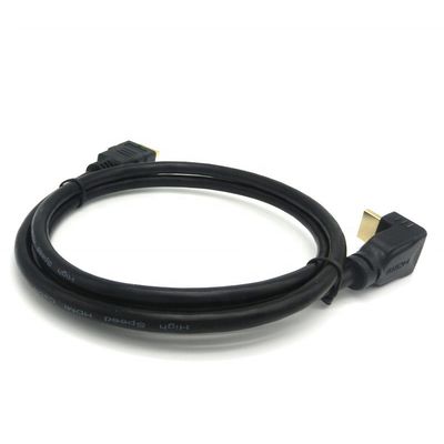90 Degree Angled Gold Connector 2.0V 4K 60Hz HDMI Cable 1.5m For Multimedia