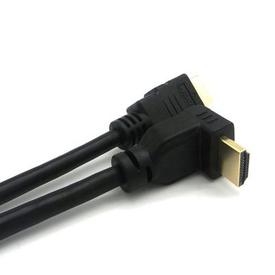 90 Degree Angled Gold Connector 2.0V 4K 60Hz HDMI Cable 1.5m For Multimedia