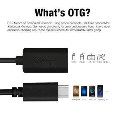 3.5MM-6.0MM Outer Diameter Projector HDMI Cable USB 3.1 Type C To USB Type A