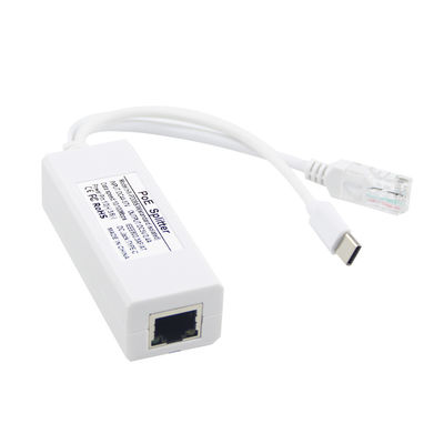 USB From 48 Volt POE Splitter To 12V Camera 802.3af USB Type C Single Lan Port 1A 1.2A