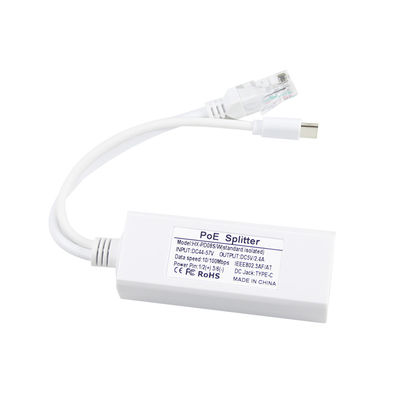 USB From 48 Volt POE Splitter To 12V Camera 802.3af USB Type C Single Lan Port 1A 1.2A