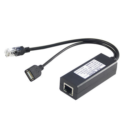 48V to 5V 2.4A PoE Splitter USB Type A Female 802.3af Power Over Ethernet Splitter