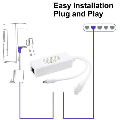 24V 12V 5V POE Passive Injector USB-C Type C Cable and Ethernet RJ45 Connector
