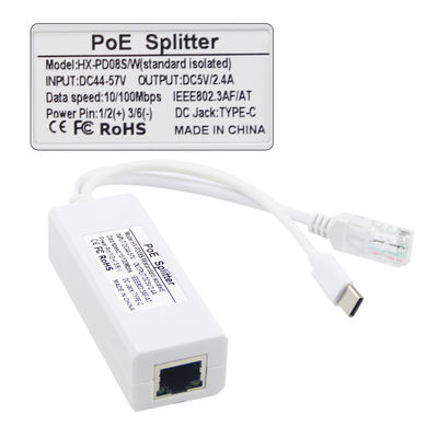 48V to 12V PoE Splitter Injector Fast Data Transmission for IP Camera and Phone