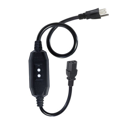 Home Appliance IP54 Outdoor Cable with GFCI NEMA 5-15P to IEC 60320 C13 Female 0.5m Cable Length