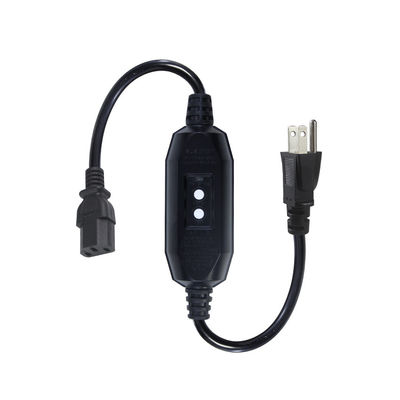Home Appliance IP54 Outdoor Cable with GFCI NEMA 5-15P to IEC 60320 C13 Female 0.5m Cable Length