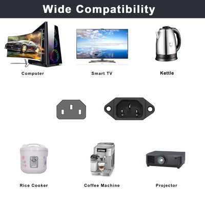 C14 Male To 2XC13 Female Socket Power Cable Y Extension Ac Cord Splitter