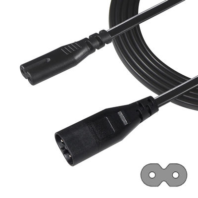 2M Iec320 Black Exposed Wire Power Cord Ac C7 To Figure 8 C8 Extension Cable
