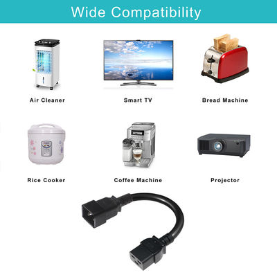 C20 Male To Iec Socket C19 15A Black H05vvf 3G 1.5Mm 250V 10A 13A 16A Supply Power Cord