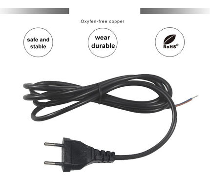Supply Power Plug Eu 2 Pin To Stripped Supply Strip Power Cord Open Wire Free End