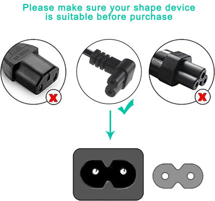 Italy 2 Pin Ac Plug European Cable C7 Connector Extension Psu Laptop Power Cord Eu 2-PIN C7