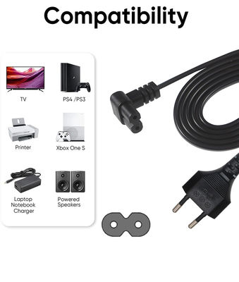 Italy 2 Pin Ac Plug European Cable C7 Connector Extension Psu Laptop Power Cord Eu 2-PIN C7