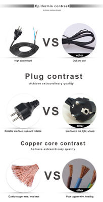 European 3 Pin Vde 220V Schuko Cee 77 Eu Ac Cord To Power Strip