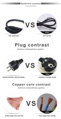 Industrial Locking Cable 3X1.5MM Socket Eu 3Pin-C14 European Standard Ac Cord Iec Power Connector