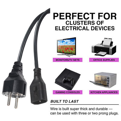 Industrial Locking Cable 3X1.5MM Socket Eu 3Pin-C14 European Standard Ac Cord Iec Power Connector