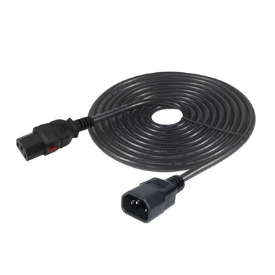 18 awg Computer Panel Mount Iec Cord C14 Male Plug To C13 Female Socket Power Connector