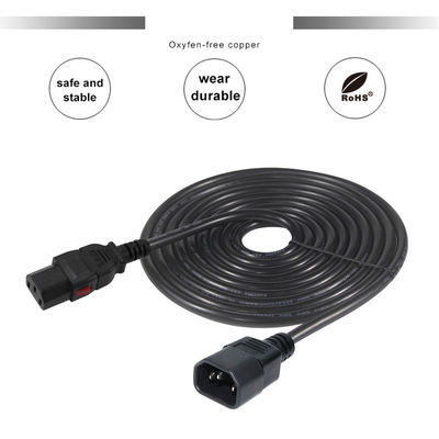 18 awg Computer Panel Mount Iec Cord C14 Male Plug To C13 Female Socket Power Connector