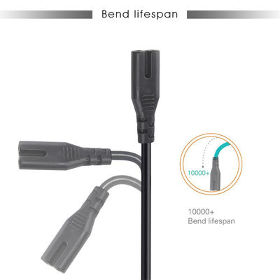 Universal 2prong AC Power Cord EU 2PIN To IEC Female C7 Socket 0.75MM