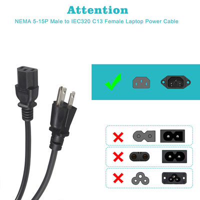 6FT Monitor Laptop Power Cord 3Prong Nema 515P to IEC 320 C13 for Home Appliance