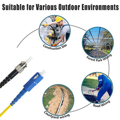 Single Mode Fc Sc St Lc Fiber Optic Cable G657a2 20 Mts Patch Cord Insertion Loss ≤0.3dB
