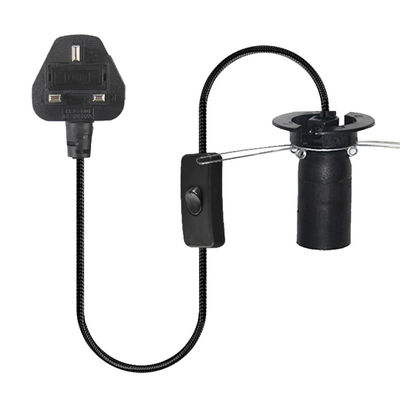 3A 5A British Fused 3 Pin Power Plug Salt Lamp Cable with 303 Inline Switch E14 Lamp Holder OEM/ODM