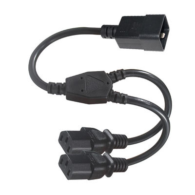 Outlet Y Splitter Power Socket Extension Cable C20 Male To 2X C13 Female Connector 0.75Mm 1.0Mm