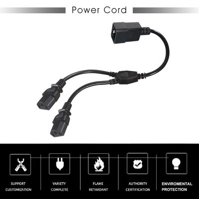 Outlet Y Splitter Power Socket Extension Cable C20 Male To 2X C13 Female Connector 0.75Mm 1.0Mm