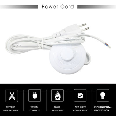 Salt Lamp Plug AC Cable Electric Euro Foot Floor Switch Vde Approval Stripped Eu Power Cord