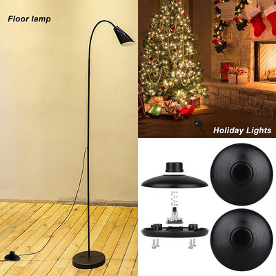 EU 2-Pin Power Cord with Foot Switch for Salt Lamps 6FT Black