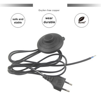 6FT CEE 7/16 To Stripped End Salt Lamp Power Cord With Foot Switch Himalayan Cord