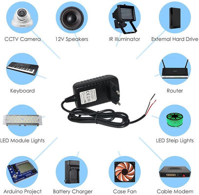 Ac 12 Volt Adaptor To Wall Plug 12V 2A Dc Adapter Replacement Power Supply Stripped End