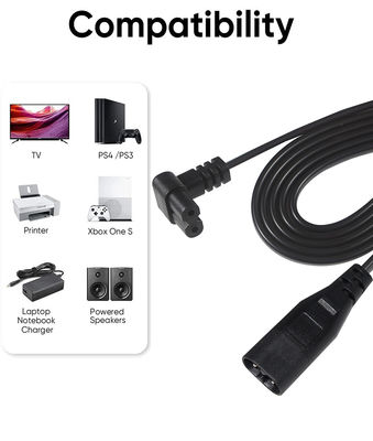 C8 Male To Female Short 0.6M Supply Power Cable Cord Figure 8 C7 2 Pin Core Ac Nispt 18Awg Plug