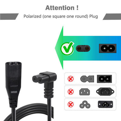 C8 Male To Female Short 0.6M Supply Power Cable Cord Figure 8 C7 2 Pin Core Ac Nispt 18Awg Plug