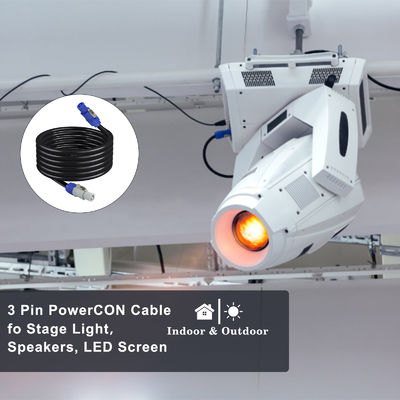 NAC3FCA To NAC3FCB 20A AC PowerCon Connector SJTW 3 Pin Power Extension Cable