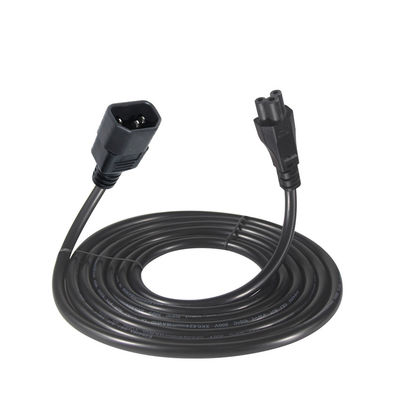 Black C5 To C14 Connector Wire Electronic Pc Computer Power 0.75Mm Iec Plug Cable