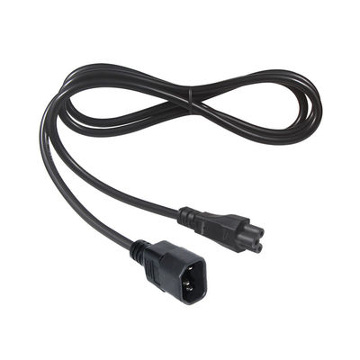 Black C5 To C14 Connector Wire Electronic Pc Computer Power 0.75Mm Iec Plug Cable