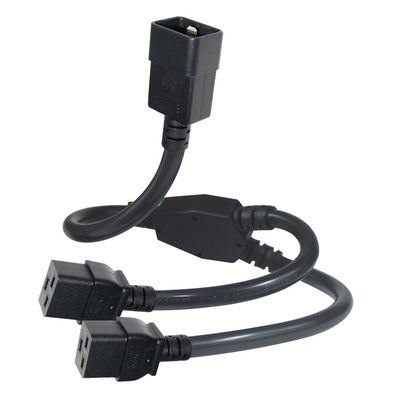 C20 Male To Locking Splitter Extension Cable 3 Prong Lockable Double C19 Power Cord