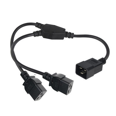 C20 Male To Locking Splitter Extension Cable 3 Prong Lockable Double C19 Power Cord