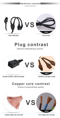 C20 Male To Locking Splitter Extension Cable 3 Prong Lockable Double C19 Power Cord