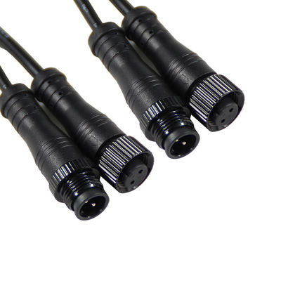 Outdoor IP67 Waterproof Connector M12 3Pin Male to Female A Code To Stripped End