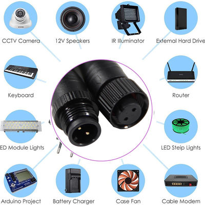 Outdoor IP67 Waterproof Connector M12 3Pin Male to Female A Code To Stripped End