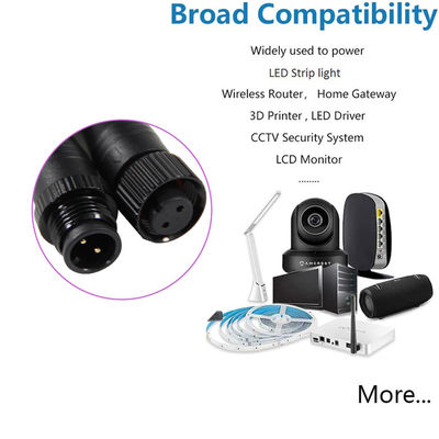 Outdoor IP67 Waterproof Connector M12 3Pin Male to Female A Code To Stripped End
