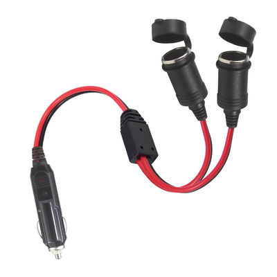 Car Cigarette Lighter Adapter Male To 2 X Female Car Charging Extension Cord